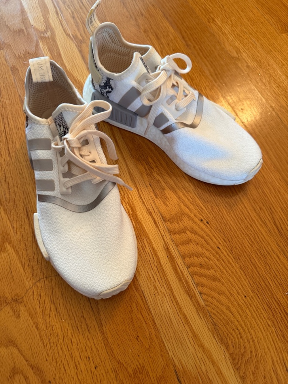 Adidas NMD with snakeskin / cream and gray color sneakers - Picture 6 of 8